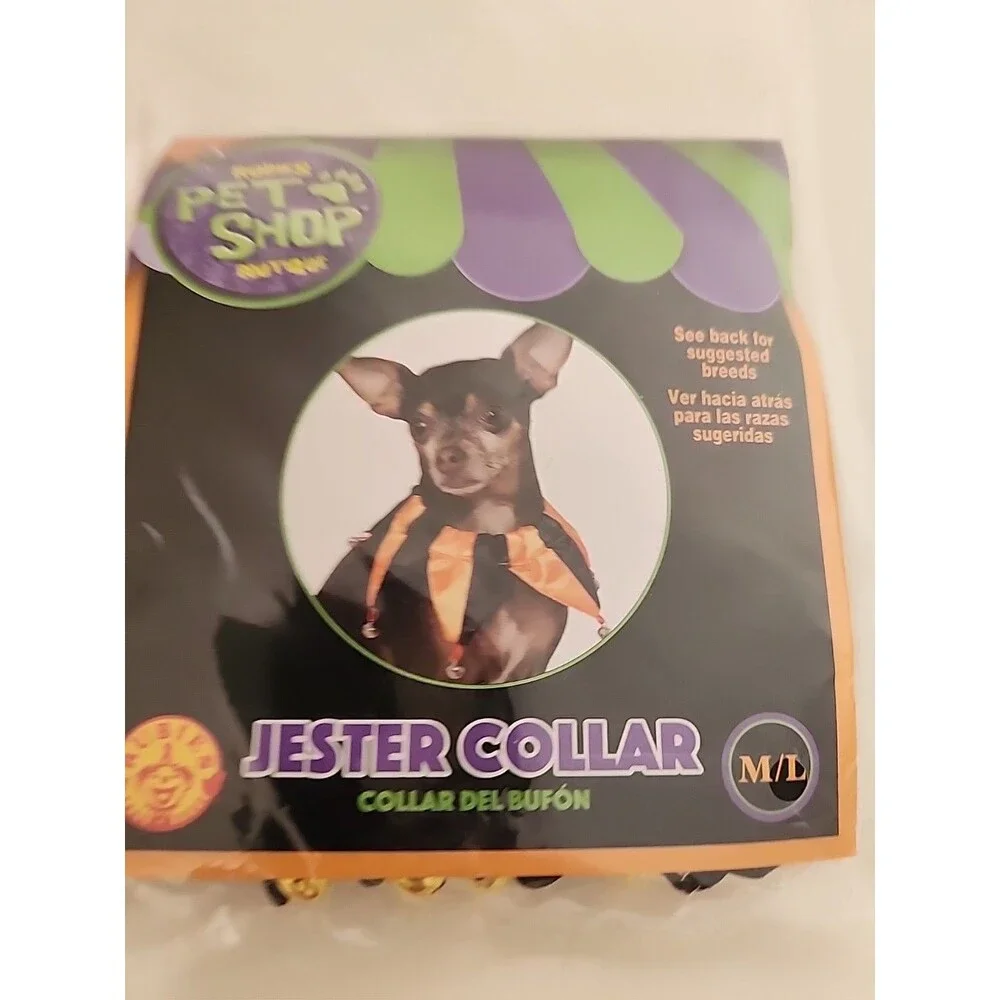Rubies Pet Shop Boutique Dog Jester Collar Size M/L NEW READ
